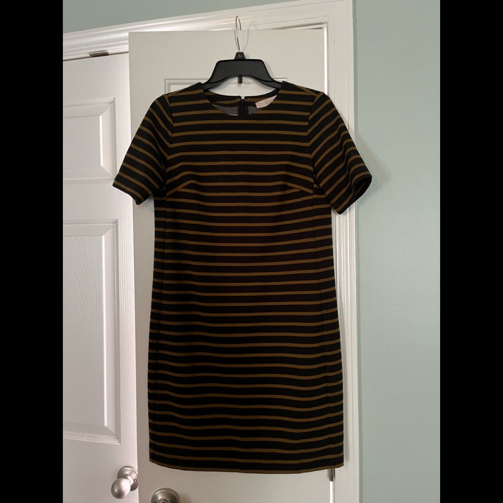 Ann Taylor Loft a line dress black and olive